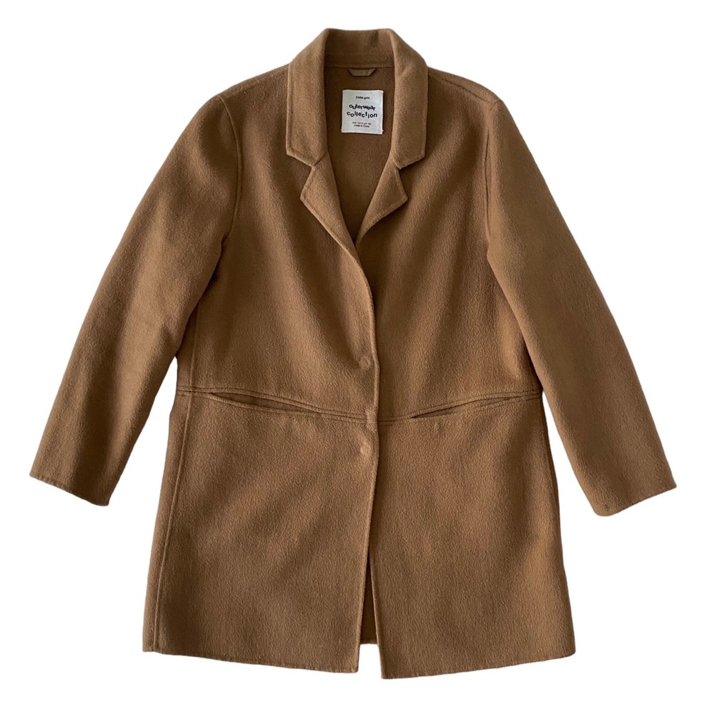 Zara Kids Girls Camel Wool Coat 13/14